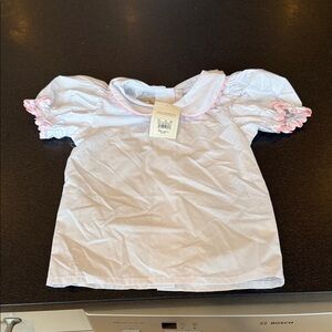 The Beaufort Bonnet Company White Blouse with Pink Trim